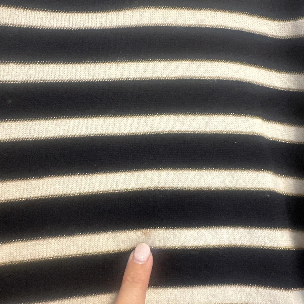 Chinti & Parker 100% Cashmere Striped Crewneck Sweater Size L Nautical *read*